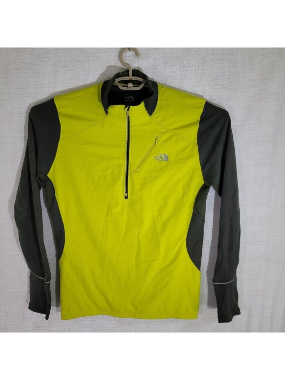 READ North Face Flight Series Sweatshirt Mens Large Yellow Flash Dry 1/4 Zip